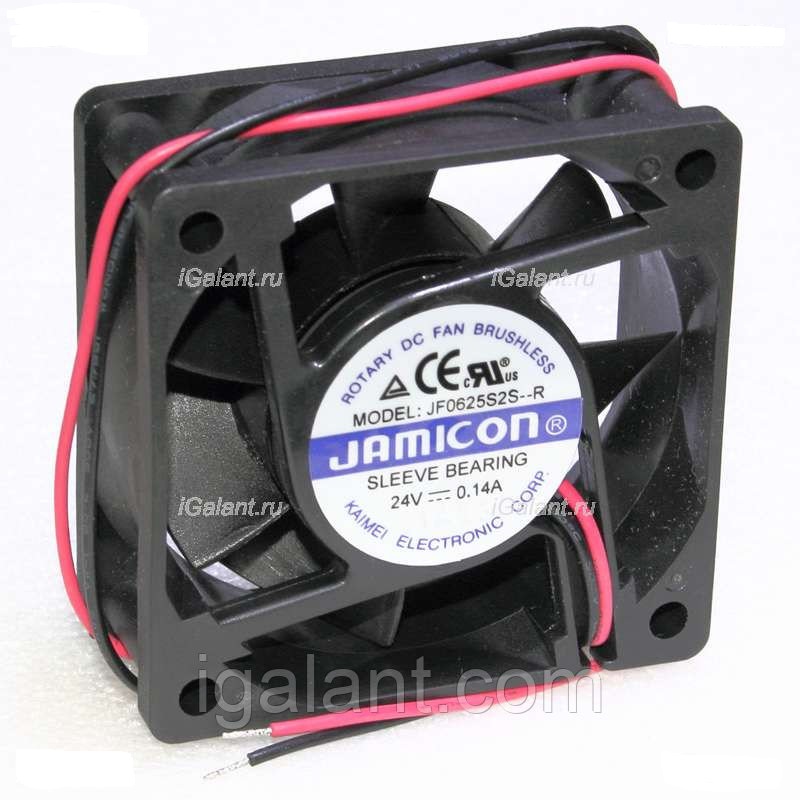 Вентилятор DC Скольжения JF0625S2S 24V 60x60x25mm Jamicon (P/N JF0625S2S)