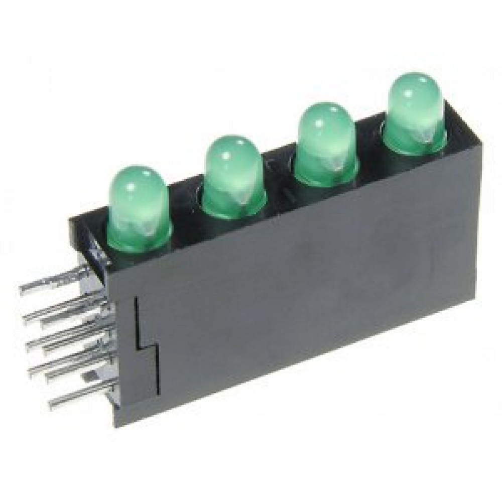 Светодиодный модуль L-934SB/4GD Зеленый 15мКд 568нм 4 led, d-3mm, 8-Pin Kingbright (P/N L-934SB/4GD)