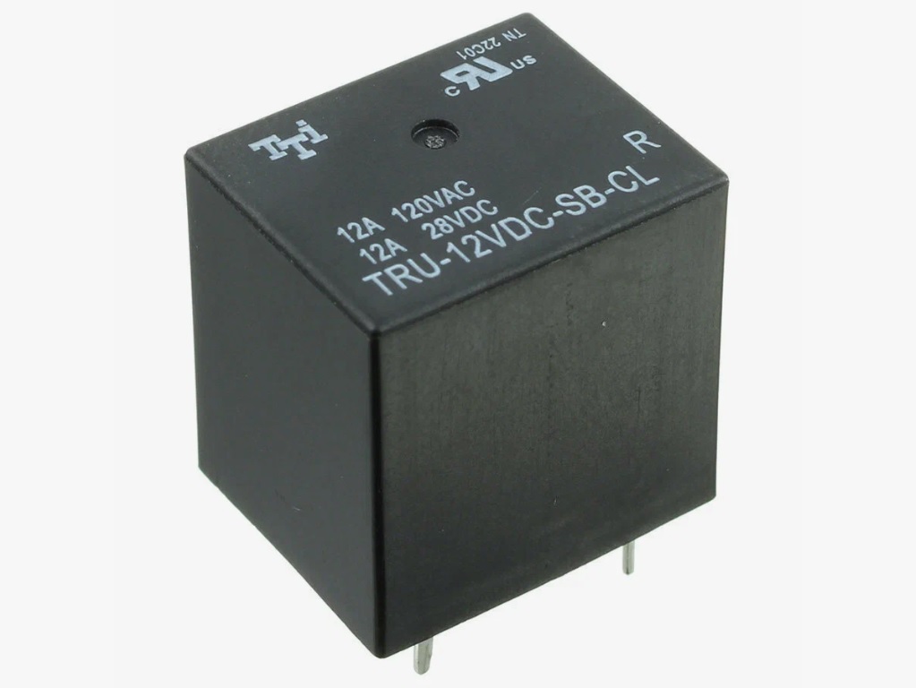 Реле электромеханическое силовое TRU-12VDC-SB-CL-R 12VDC 250VAC 10A 20,3x16,8x20,2mm TTI (P/N TRU-12VDC-SB-CL-R)