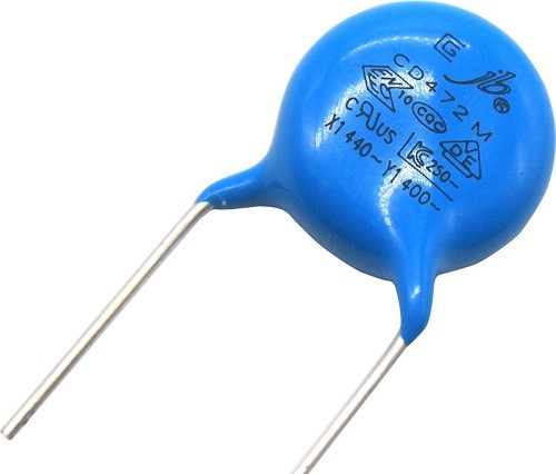 Конденсатор дисковый Y1 Y5V 2200 pf 400VAC 20% D-8,5mm P-10mm JB Capacitors (P/N JYAA4222MDF085000B)