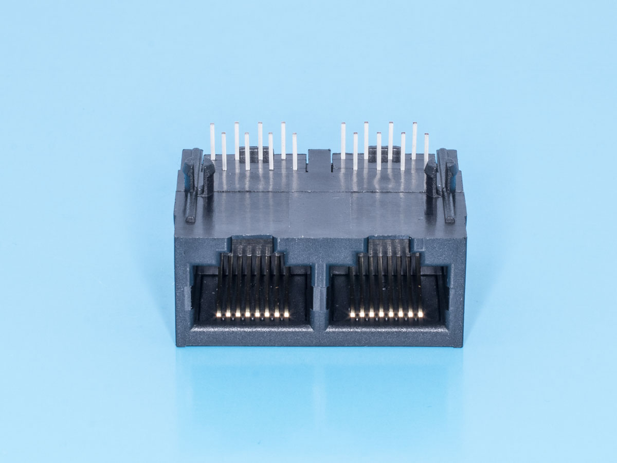 Гнездо на плату 8P8C(RJ45) 8 контакта шаг 2,54mm Stewart Connector (P/N SS-7188-NF)